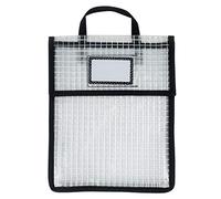 Mesh Zipper Pouch - Borsa per forniture artigianali, Borsa per scuola per bambini | Borsa per documenti per studenti trasparente con manico, borsa multiuso per casa e scuola, uso durato, nero, Vedi la