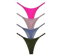 Meshal Perizoma sexy da donna, mutandine in cotone con retro a T, confezione da 5 pezzi, 1908-confezione da 4, Small