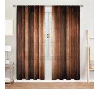 MESHELLY Tende marroni, 132 x 213 cm (larghezza x altezza), con tasca per asta, stile western, vintage, rustico, arancione, per camera da letto, decorazione rustica a righe color rame, marrone chiaro,