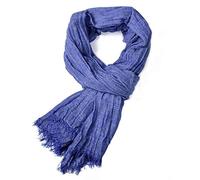 MESHIKAIER 200x80cm Autunno Inverno Uomo Lunghe Sciarpa Caldo Fazzoletti da Collo con Nappe (Blu)