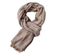 MESHIKAIER 200x80cm Autunno Inverno Uomo Lunghe Sciarpa Caldo Fazzoletti da Collo con Nappe (Cachi)