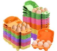 MESHKA Confezione da 50 cartoni per uova, 6 contenitori in fibra di polpa per cucina, fattoria, picnic, viaggi, marrone, riutilizzabili, MESHKA.