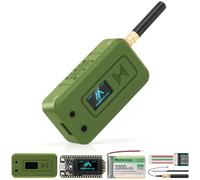 Meshnology Scheda di sviluppo ESP32 LoRa V4 + modulo GNSS L76 + batteria 3000mAh + custodia verde, ESP32-S3 SX1262 LoRa WiFi Bluetooth 2MB PSRAM 16MB Flash 915MHz Antenna OLED Supporto GPS solare per