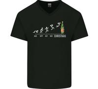 Mesi Fino A Natale Divertente Xmas Uomo V-Neck T-Shirt In Cotone