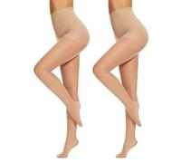 Mesing Collant Donna Curvy Elastico Vita Alta Resistenti Microfibra Leggins Trasparenti 20 Denari 1-3 Paia XS-3XL SW1106-XS-S-Skincolor2pcs