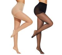 Mesing Collant Donna Curvy Elastico Vita Alta Resistenti Microfibra Leggins Trasparenti 20 Denari 1-3 Paia XS-3XL SW1106-XL-3XL-Black1PCS-Skincolor1PCS2