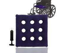 MESINURS Cuscino Gonfiabile per Letto, Tampone Quadrato Antidecubito per Infermieri con Fiocco per Anziani Disabili, Traspirante per Sedia a Rotelle e Sedia per Toilette