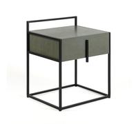 MESITA DE NOCHE 50X40X60 MADERA GRIS/METAL NEGRO