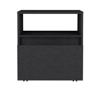 Mesita de noche de imitaci n madera negra de 21 cajones