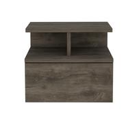 Mesita de noche marr n de un caj n de imitaci n de madera