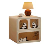 Mesita de noche medieval de madera maciza, mesita de noche con dibujos animados para habitaciones infantiles,mesita de noche minimalista,armario de almacenamiento.(50 cm(19.7inch))