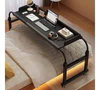 Mesita de noche móvil con ruedas, altura ajustable, escritorio para computadora de 65-95 cm, estación de trabajo de pie, bandeja de comida, escritorio, mesa médica rodante para mar