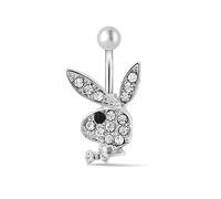 MESKEL 1pc Anelli per ombelico Coniglio Anelli per ombelico Coniglio Anelli per pancia per donne Gemma in pietra Rosa Blu Coniglio Finto piercing per pancia Pin
