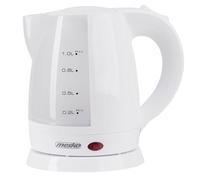 Mesko MS1276 Bollitore Elettrico 1 Litro, Senza Fili, Senza BPA, Teiera Elettrica Piccola Senza Cavo, Spegnimento Automatico, Base 360º, Filtro Anticalcare, Bianco, 1600W