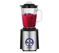 Mesko MS4080 Frullatore 1,5L Vaso di Vetro, Tritaghiaccio, Potenza 1200W, Smoothie/Frutta, Blender 2 Velocità + Funzione Pulse, Lame in Acciaio Inox