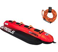 MESLE Banana Boat Gonfiabile Torpedo 2-4 Persone, Pacchetto con Corda, Gonfiabile da Traino per Bambini e Adulti, Barca a Motore Gonfiabile, Ciambella Gonfiabile da Traino