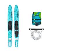 MESLE Strato 170 cm Set di Sci Nautico con Gilet Promo + Corda, Attrezzatura da Sci combinata per Principianti e avanzati per Giovani e Adulti, Colori: Blu, Lime, Rosso.