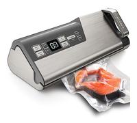 Mesliese Vacuum Sealer Machine, 95kPa 140W Double Seal Powerful Food Sealer, One Hand Operation Food Storage with Build-in Cutter & Roll Storage (Medium Gray)