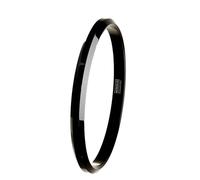 Mesmerize Black Round Flat Punjabi Kada | Stainless Kada For Everyday Wear | Gloss Finish - Large