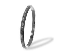 Mesmerize Silver Ik Onkar Satnam Mantra MicroCarved Punjabi Kada Stainless Kada For Everyday Wear | Gloss Finish - Medium