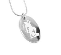 Mesmerize Silver MicroCarved Hanuman Chalisa Reversible Oval Necklace | Stainless Steel, Hypoallergenic, Anti-tarnish Neckalce