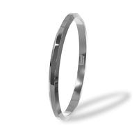 Mesmerize Silver Round Flat Punjabi Kada |Stainless Kada For Everyday Wear | Gloss Finish - Medium