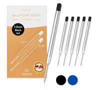 MESMOS Confezione da 6 ricariche per penna a sfera da 9,8 cm, compatibili con penna a sfera Parker (inchiostro nero)