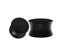 Mesnt 2 Pezzi Dilatatore Orecchio Kit Acrilico 16mm Tappi Orecchie Ear 5/8" Forma Rotonda Nera Piercing a Tunnel Estensore Dilatatori Lobo Double Flared Flesh Piercing