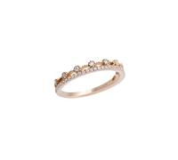 Mesnt 9K Oro Rosa Elegante Anello di Fidanzamento con Corona e Diamante Rotondo da 0,18 carati per Donna, Misura 12