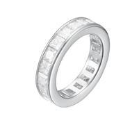 Mesnt Anelli da Donna Vintage, Platino Anello dell'eternità con moissanite 3x3 mm, Taglia 21