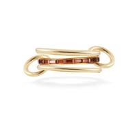 Mesnt Anelli di Promessa Donna, Donna Set ad Anello in Acciaio Inox lucidato a 3 Pezzi con Zirconia cubica Rossa, Oro, Taglia 20
