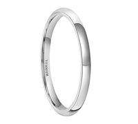 Mesnt Anelli di Promessa Fasce per Uomini Donne, Titanio Anello Nuziale Semplice Largo 2mm/4mm/6mm/8mm per Uomo e Donna