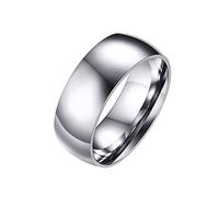 Mesnt Anelli Donna Acciaio Inossidabile, Anello Banda Piana 2MM/3MM/5MM/6MM/8MM per Le Donne, Argento