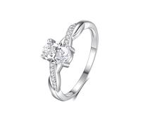 Mesnt Anelli Donna in Oro Bianco, 18K Anello Moissanite Mobius Twisted da 1 carato, Taglia 8