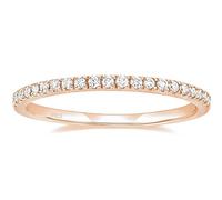 Mesnt Anelli in Argento 925, Donna Argento Sterling Anello di Fidanzamento impilabile Eternity per lei con zirconi cubici, Oro Rosa, Taglia 10