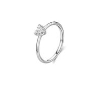 Mesnt Anello di fidanzamento in oro bianco da donna, 9/14/18 carati, con moissanite a forma di cuore, Metallo, Moissanite