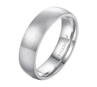 Mesnt Anello di promessa per uomo e donna, in titanio spazzolato, design bombato, anello nuziale per uomo e donna, 4 mm/6 mm/8 mm