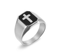 Mesnt Anello di Promessa per Uomo in Acciaio Inossidabile | Anello sigillo in stile punk per uomo, regalo per la festa del papà