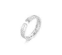 Mesnt Anello Donna Promessa, Il design del grano è un anello aperto semplice per donne in Oro bianco 18 carati, Taglia 22