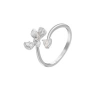 Mesnt Anello Donna Proposta Matrimonio, Anello di matrimonio regolabile da donna con farfalla e cuore in moissanite in Oro bianco 18 carati, Taglia 9