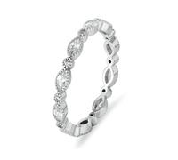 Mesnt Anello in Oro Bianco, 18K Anello Promise Infinity con Moissanite, Taglia 10