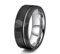 Mesnt Anello In Tungsteno Per Uomo | Fede sbagliata spazzolata da 8MM con scanalatura, resistente e resistente