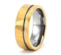 Mesnt Anello In Tungsteno Per Uomo | Fede sbagliata spazzolata da 8MM con scanalatura, resistente e resistente