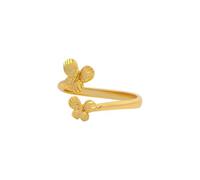 Mesnt Anello Promessa Donna, Anello da Sposa Regolabile in Stile Vintage con Farfalla in Oro giallo 14 carati, Taglia 9