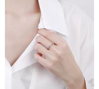 Mesnt Anello Proposta Matrimonio Oro Bianco, Anello in Oro Bianco 14 carati da Donna Restringi con Il Diamante Creato in Laboratorio, Taglia 16 (Circonferenza:56mm)