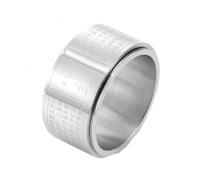 Mesnt Anello Spinner Uomo, Anello Girevole Girevole per Sutra del Cuore inciso 12MM in Acciaio Inossidabile per Le Uomini Argento, Taglia 17