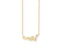 Mesnt Collana Donna Oro, Donna Oro Giallo 9 carati Collana con Ciondolo Desiderio con Lettere Lucidate, Lunghezza 40+5cm