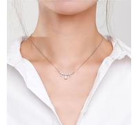 Mesnt Collana Elegante Donna, Donna Oro Bianco 9 carati Collana a Forma di Meteora con Ciondolo in moissanite a Forma di lacrima, Lunghezza 40+5cm