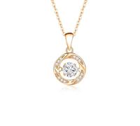 Mesnt Collana Pendente Donna, Donna Collana Ciondolo Rotondo a Forma di Mulino a Vento con moissanite/Topazio, 40+5cm