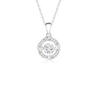 Mesnt Collana Pendente Donna, Donna Collana Ciondolo Rotondo a Forma di Mulino a Vento con moissanite/Topazio, 40+5cm